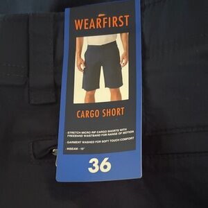 WearFirst Men's Dark Blue Cargo Shorts